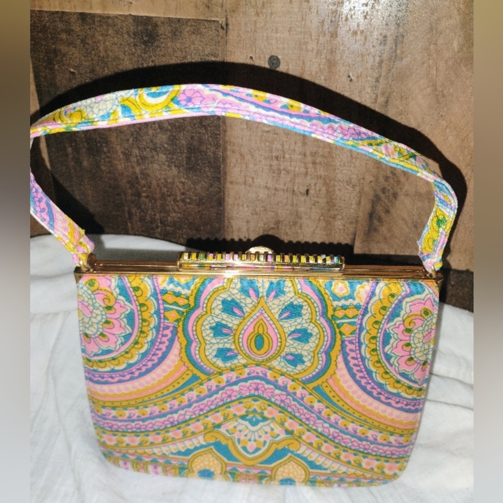 Vintage Himelhoch's Detroit Colorful Shoulder Mini Bag 70s - Picture 3 of 8